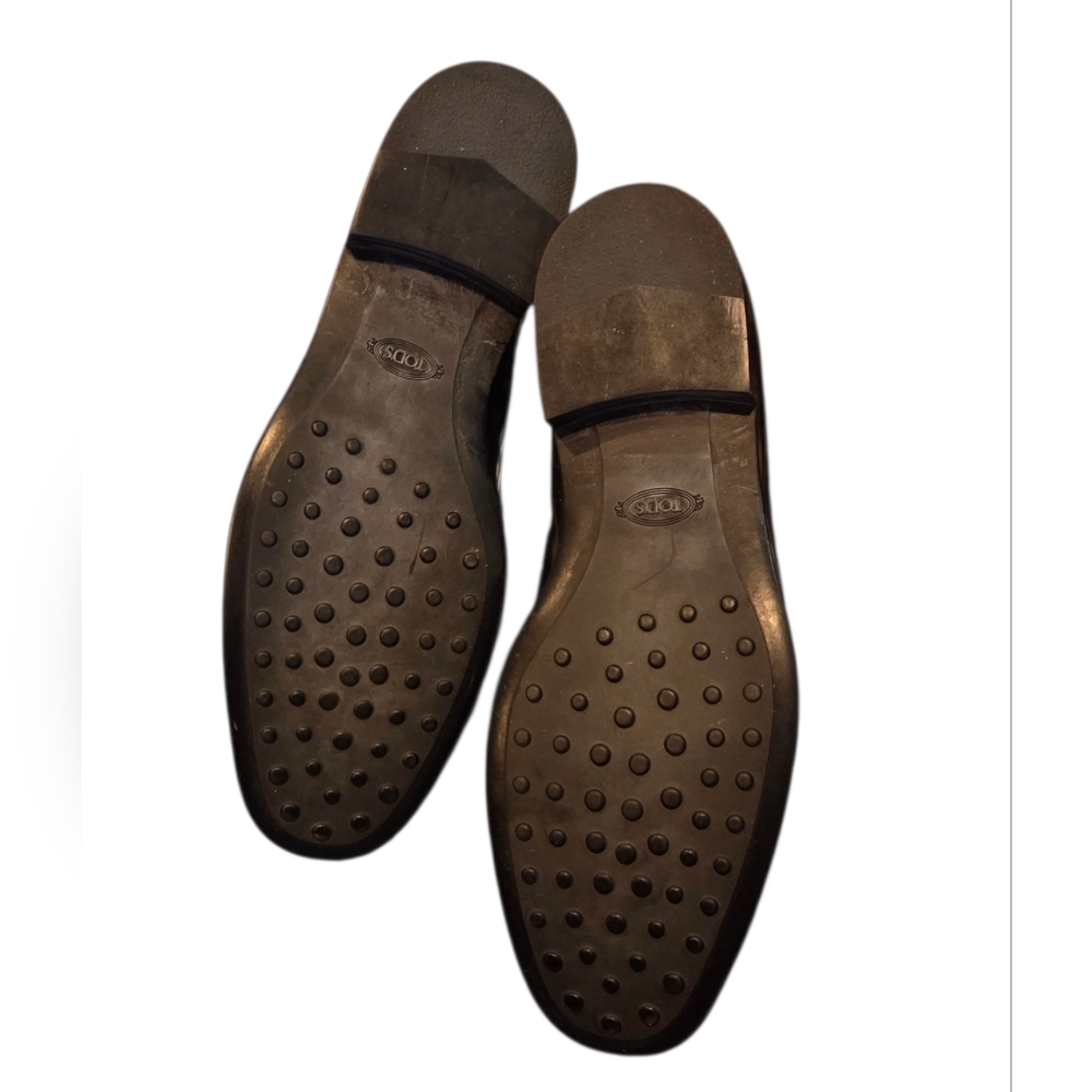 Tod's Metallic Silver Laced-up Oxford Shoes In Leather. Authentic Made In Italy - Picture 9 of 10